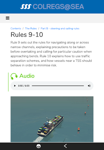 Android application Colregs@Sea screenshort