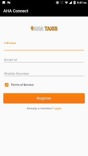 AHA Taxis Vendor App Screen 2