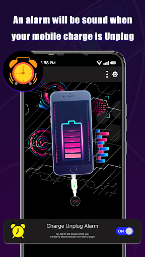 Android application battery unplug antitheft alarm screenshort
