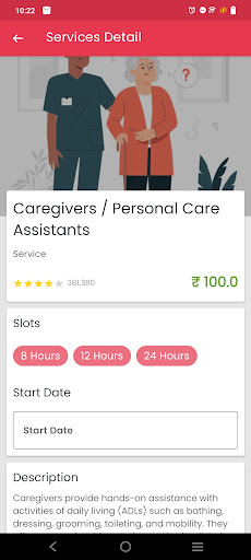 BookMyCareTaker Screen 3