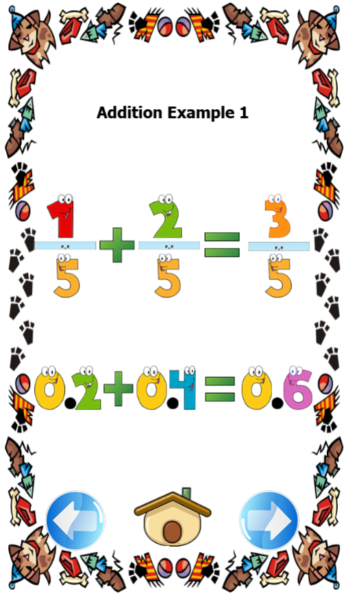 Android application Fractions to decimals games screenshort
