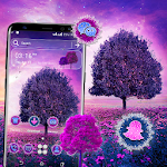 Cover Image of 下载 Purple Tree Flowers Theme  APK