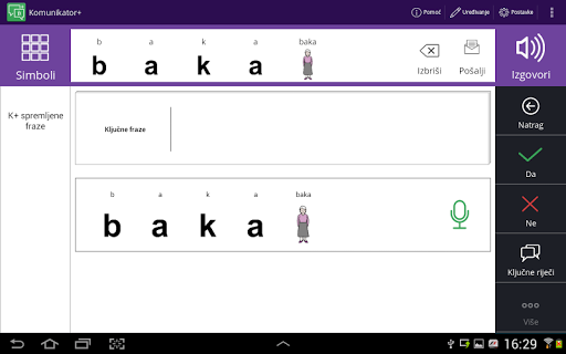 ICT-AAC Komunikator+ Screen 2