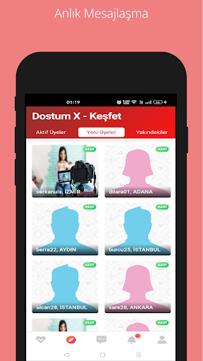 Android application Dostum X - Arkadaş Ara screenshort