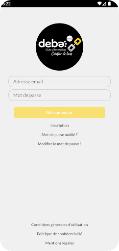 Android application Club d'Entreprises DEBA screenshort