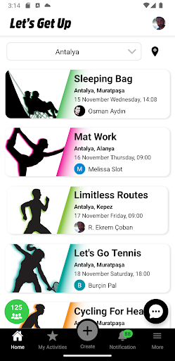 Android application Let's Get Up screenshort