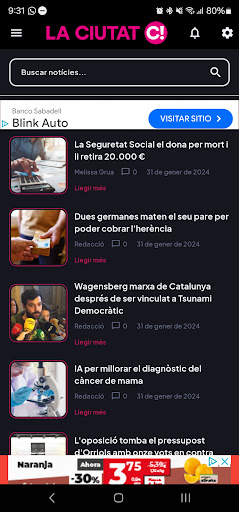 Android application Diario La Ciutat screenshort