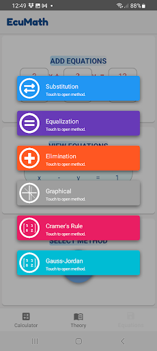EcuMath Equations Calculator Screen 3