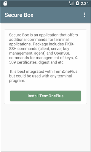 Android application SecureBox-ssh,sftp,scp and etc screenshort