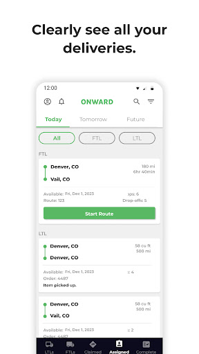 Android application Onward Delivery screenshort