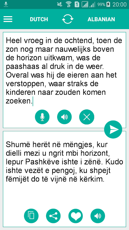 Albanian Dutch Translator Screen 1