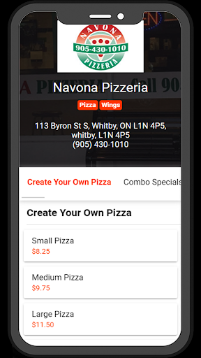 Android application Navona Pizzeria screenshort