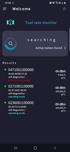 Android application Fuel Rate Monitor screenshort