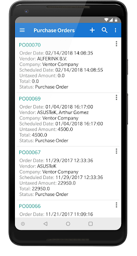mERP: Odoo mobile app Screen 3