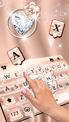 Diamond Rose Gold Keyboard Bac Screen 2