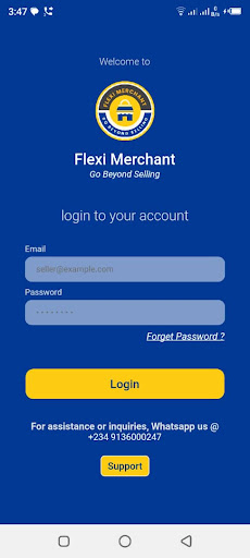 Android application Flexi Merchant screenshort