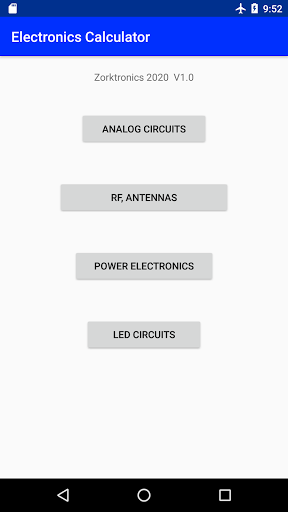 Android application Electronics Calculator screenshort