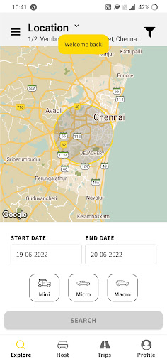 Android application Take My Car screenshort