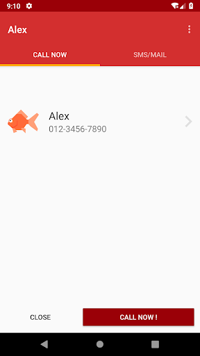 Android application a Love Call - Simple Contacts screenshort