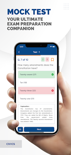 Screenshot of US Citizenship Test - 2024