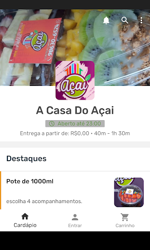 Android application A Casa Do Açaí screenshort
