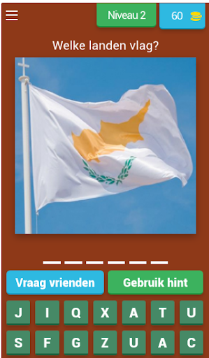 Raad de vlag van het land