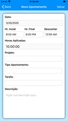 Timesheet Mazars Screen 3