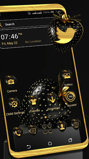 Android application Golden Black Strawberry Theme screenshort