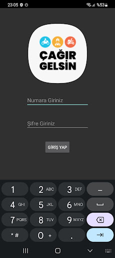 Android application Çağır Gelsin Kurye screenshort
