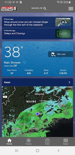 Screenshot of WABI TV5 Weather App