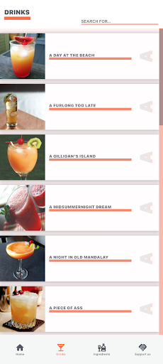 Android application MyDRINKS screenshort