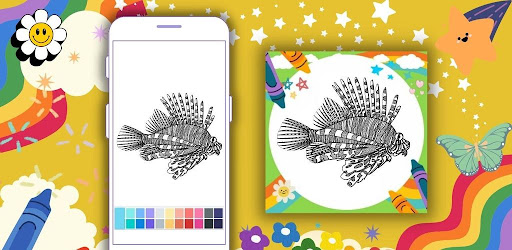 Coloring Lion Fish Mandala