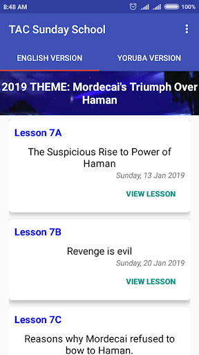 Android application TAC Sunday School screenshort
