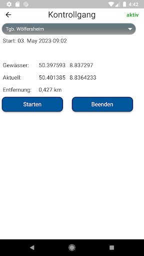 Android application ASV-Kontrolle screenshort