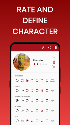 Wine List - Taste, Rate, Notes Screen 3