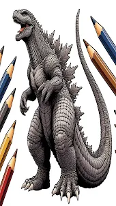 Monster Godzilla Coloring Book