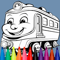 Cute Train Coloring Book