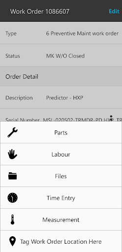 Fusion5 Work Orders Screen 3