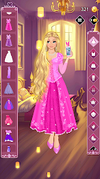 Golden princess dress up game