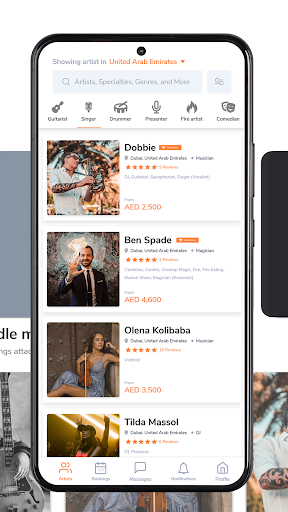 Soul Artists - Talent Booking Screen 2