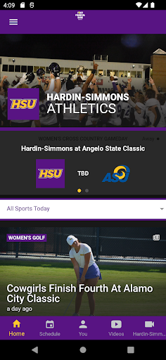 Android application HSU Athletics screenshort