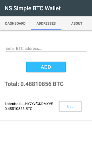 NS Simple BTC Wallet Screen 2
