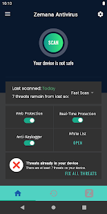 Captura de tela do antivírus e segurança Zemana