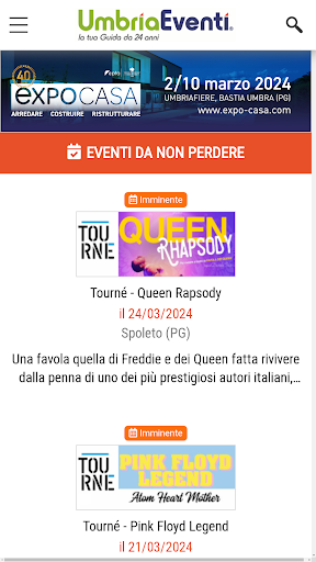 Android application Umbria Eventi screenshort