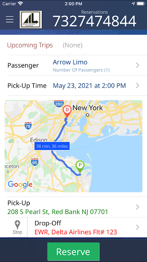 Arrow Limo Screen 2