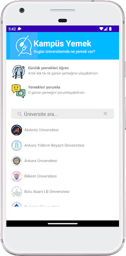 Android application Kampüs Yemek screenshort