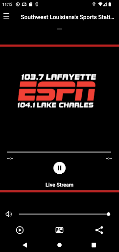 Android application ESPN 104.1 Lake Charles screenshort