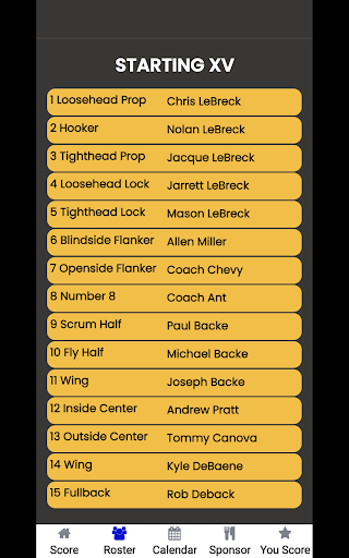 Iowa State Rugby Fan App Screen 3