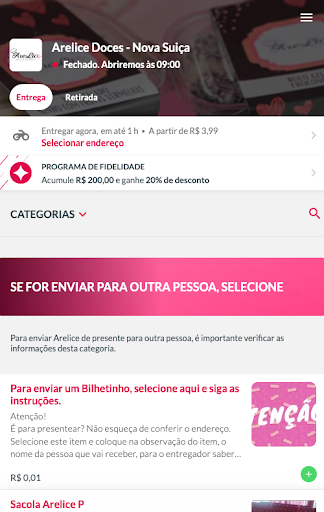 Android application Arelice Atelier de Doces screenshort