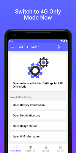 Android application 4G LTE Network Switch - Speed screenshort